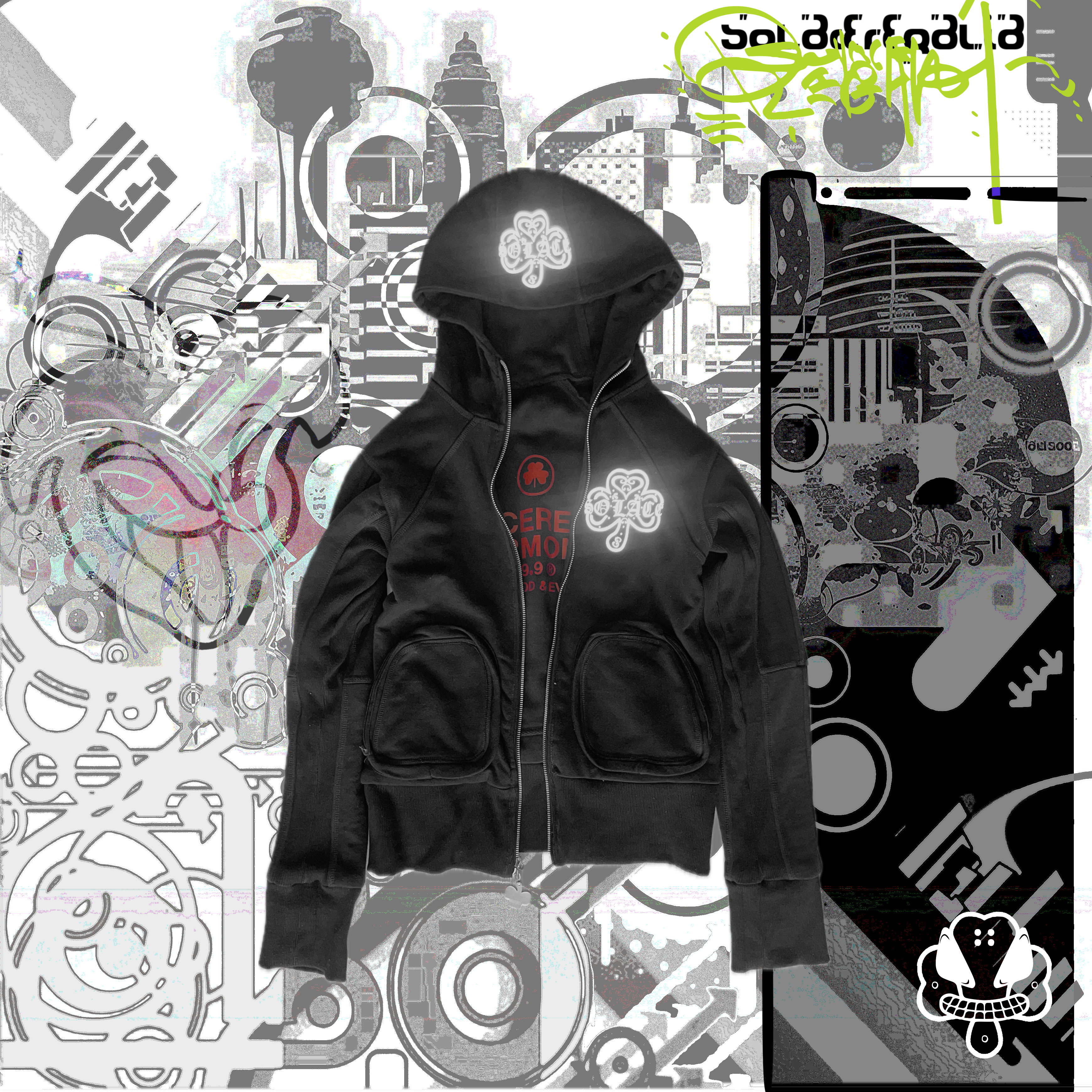 Miüra Reverse Zip blk